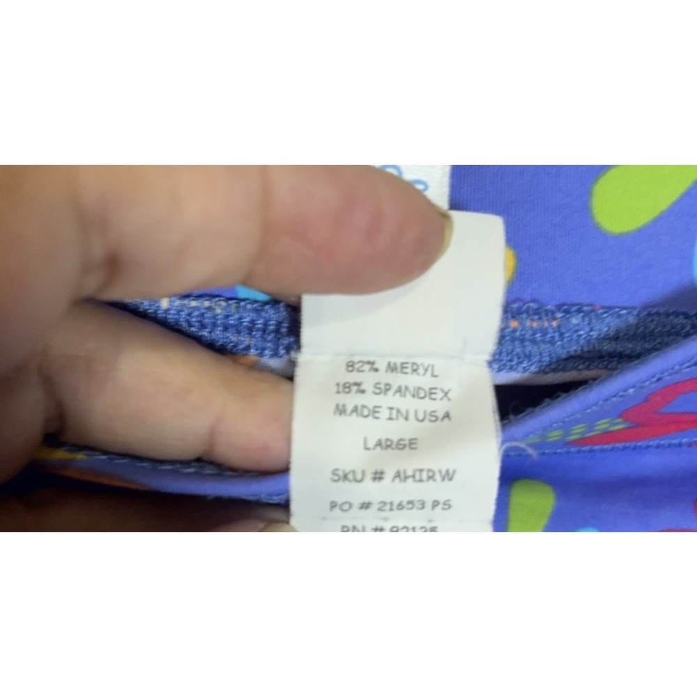 Fresh Produce Splash Skirt Womens Sz L Blue Floral Ruffle Unlined‎ Stretch - Picture 6 of 9